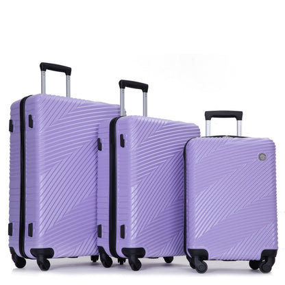 3 Piece Luggage Sets Lightweight Suitcase With Two Hooks, Spinner Wheels,