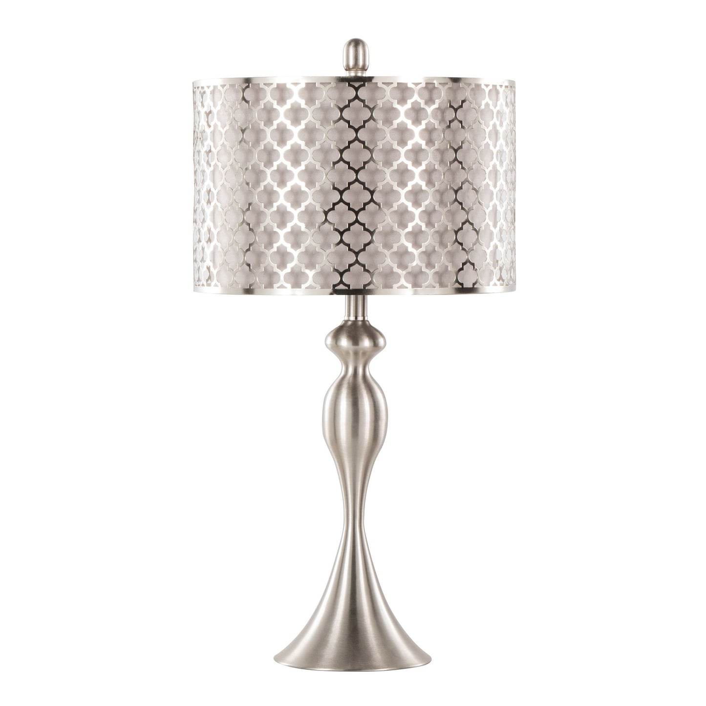 Ashland - Contemporary Table Lamp Laser Cut (Set of 2) - Nickel / Light Gray