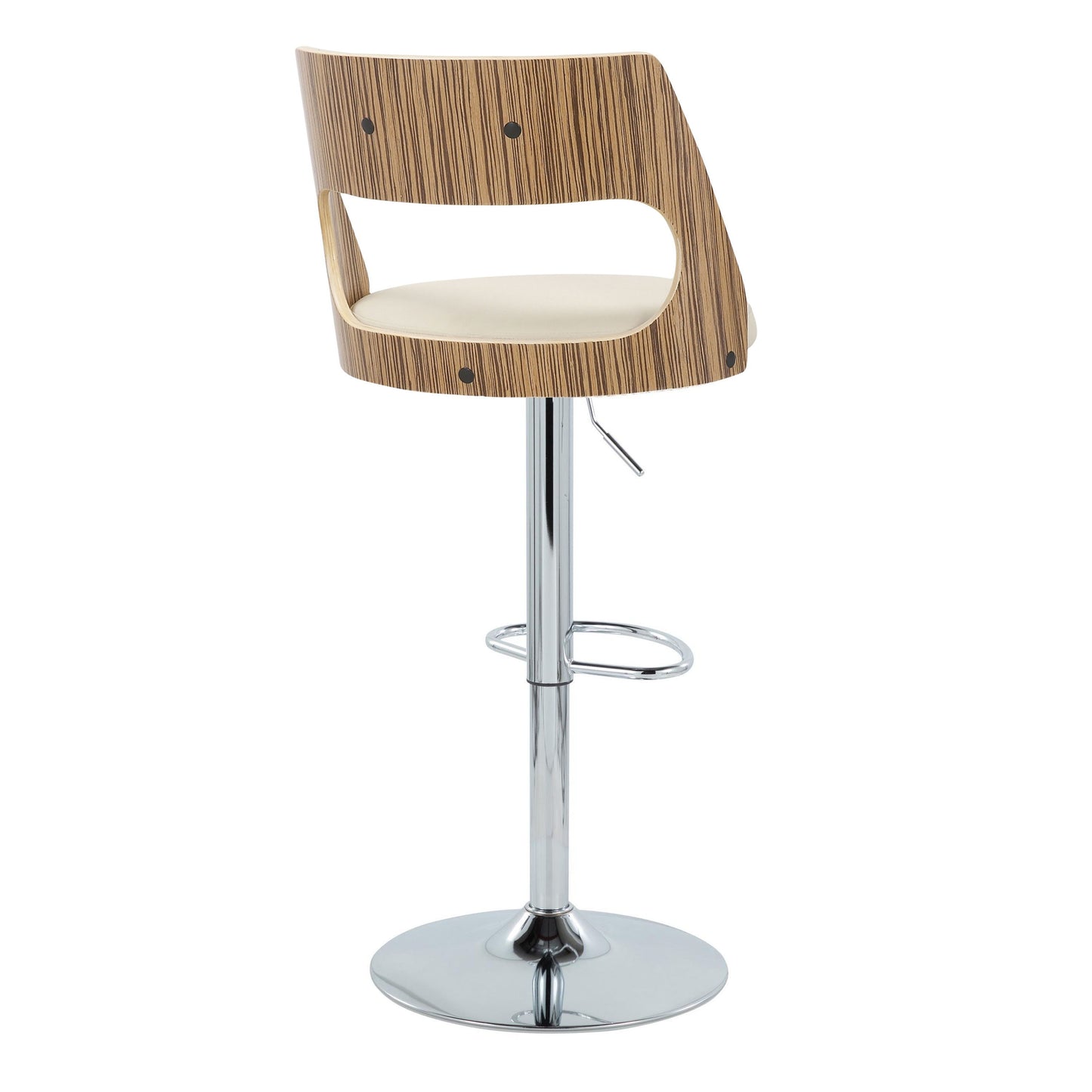 Cecina - Mid-Century Modern Adjustable Height Barstool Wth Swivel And Oval Footrest (Set of 2)