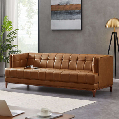 Mara - Tufted Sofa - Cognac / Tan
