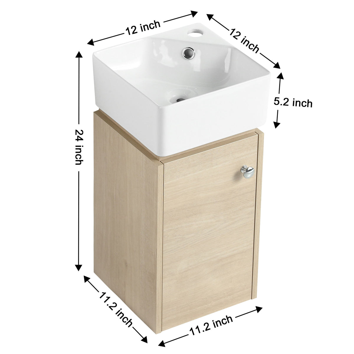 Wall Mounted Bathroom Vanity With Sink, Soft Close Door, Compact Design For Small Bathrooms
