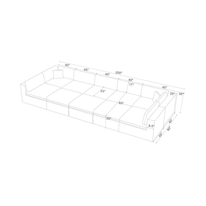 Custom Configuration Modular Sectional With Toss Pillows