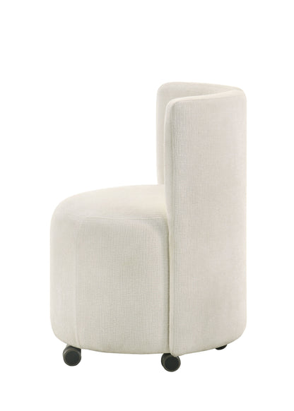 Blayde - Chenille Side Chair With Swivel (Set of 2) - White