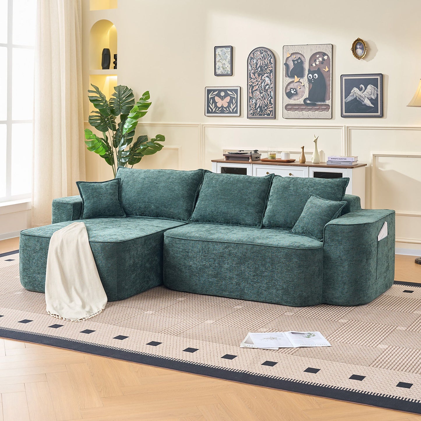 L-Shaped Sectional Sofa Couch With Chaise, Extra Deep Seats