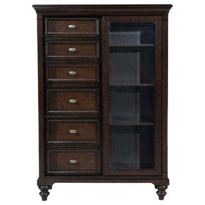 Berwick - 6 Drawer Chest With Door - Dark Oak