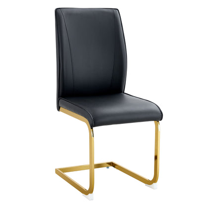 Luxurious And Minimalist Chair Covers, 2 High Elasticity Dining Chairs Arched Legs - Black / Gold