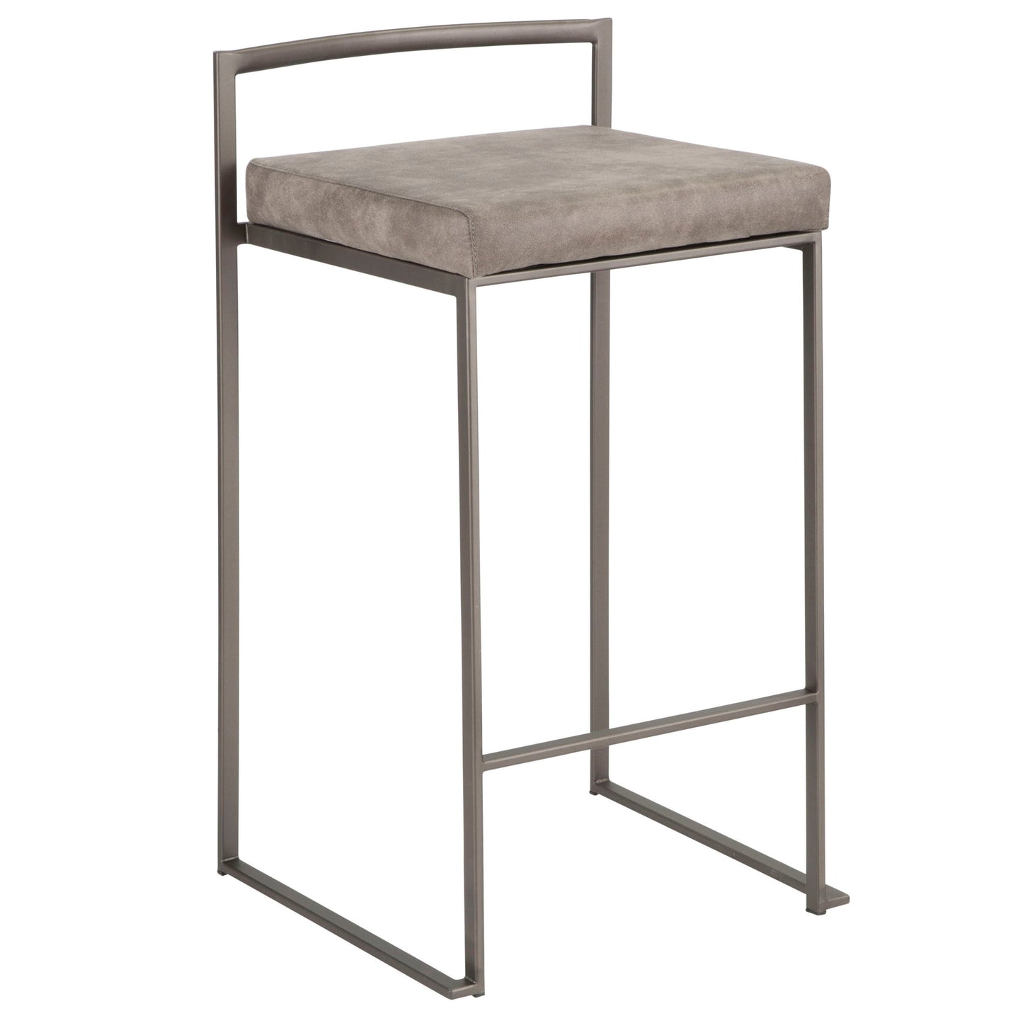 Fuji - Contemporary Stackable Counter Stool (Set of 2) - Antique / Stone