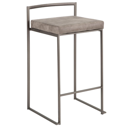 Fuji - Contemporary Stackable Counter Stool (Set of 2) - Antique / Stone