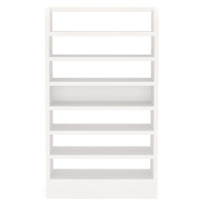 8 Tier Tall Shoe Rack, Wooden Shoe Storage Cabinet, Entryway Organizer - White