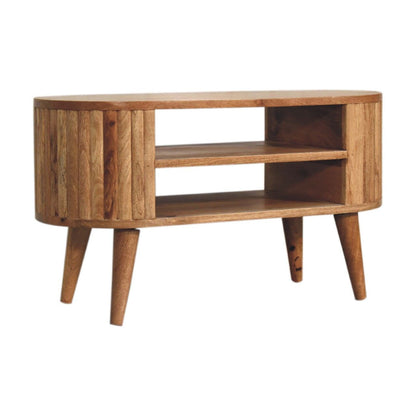 Stripe Media Unit - Oak