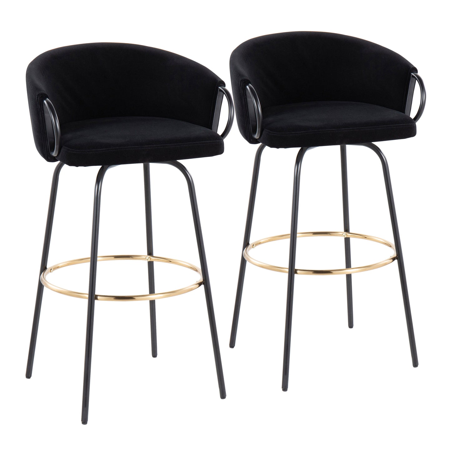 Claire - Contemporary / Glam Barstool With Footrest (Set of 2)