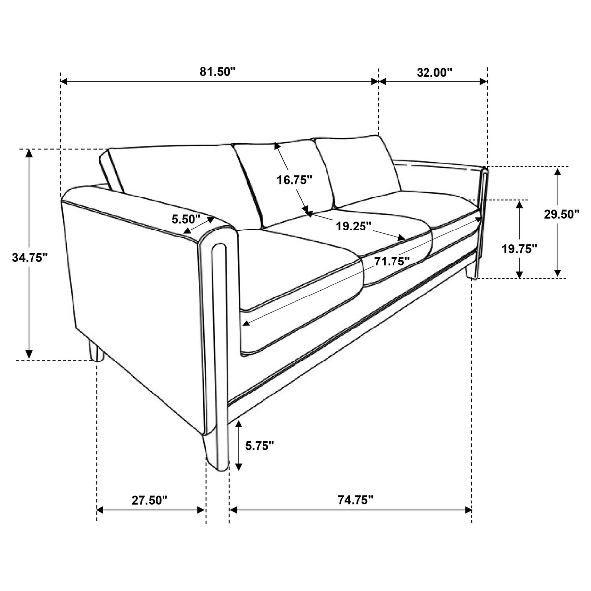 Fisher - Upholstered Panel Arm Sofa - Taupe