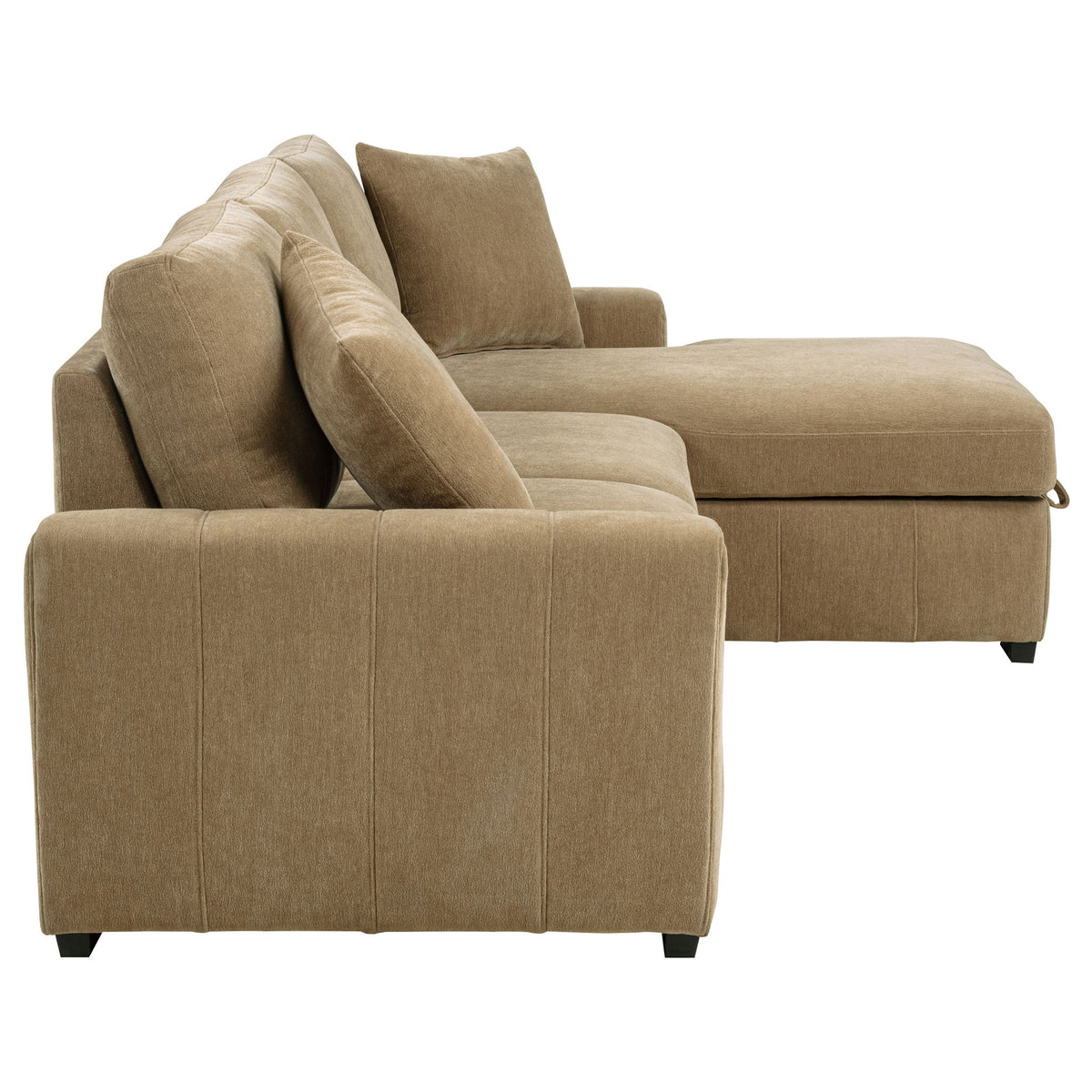 Logan - Sleeper Sectional Sofa With Right Arm Chaise - Camel
