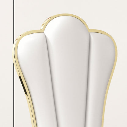 Modern ette Dining Chairs, Unique Backrest Design With Stripe Armless (Set of 2)