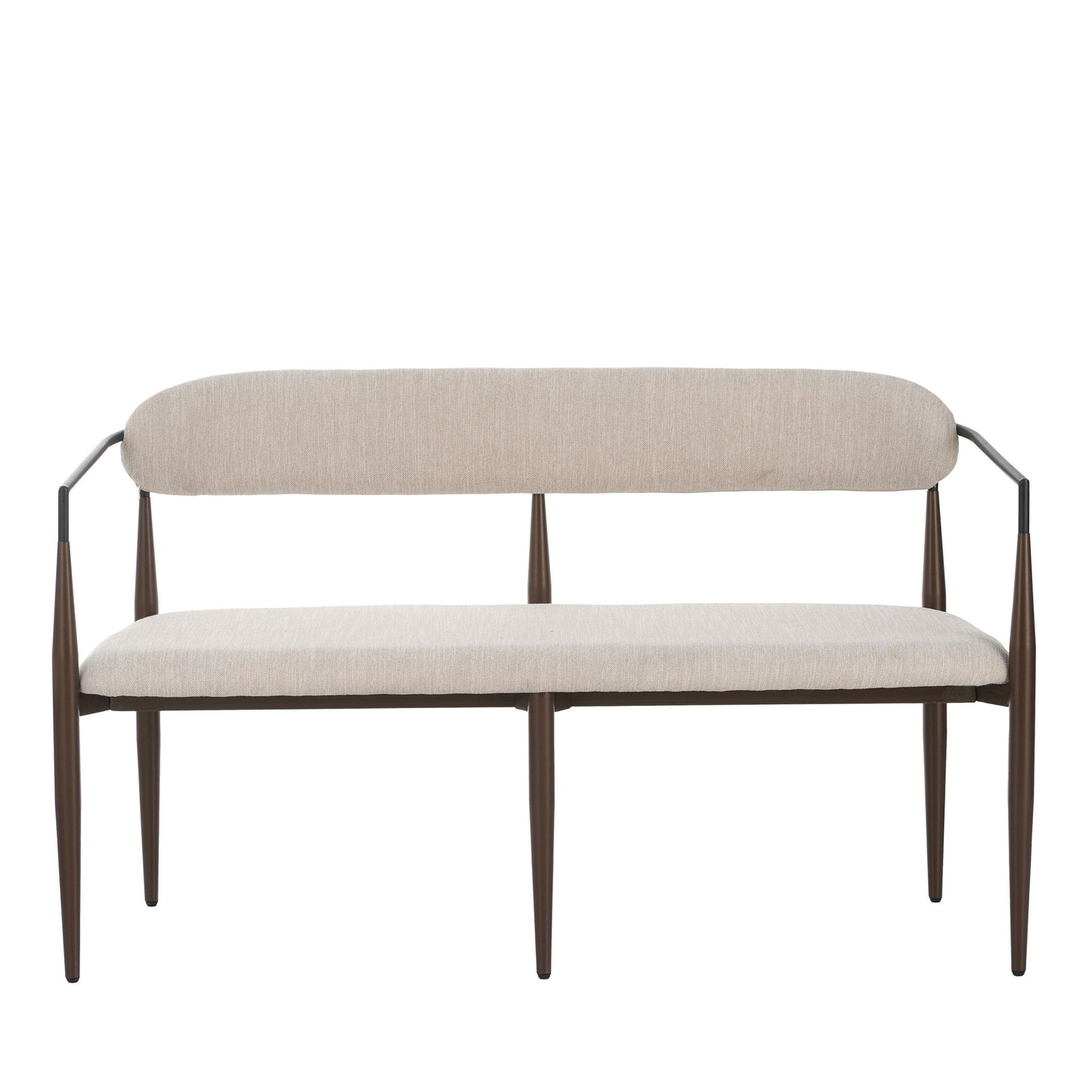 Modern Upholstered Loveseat Settee With Iron Frame