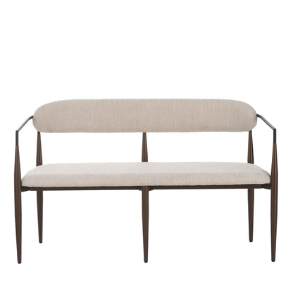 Modern Upholstered Loveseat Settee With Iron Frame