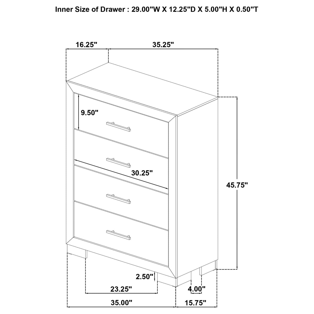 Merritt - 4 Drawer Bedroom Chest - Light Oak