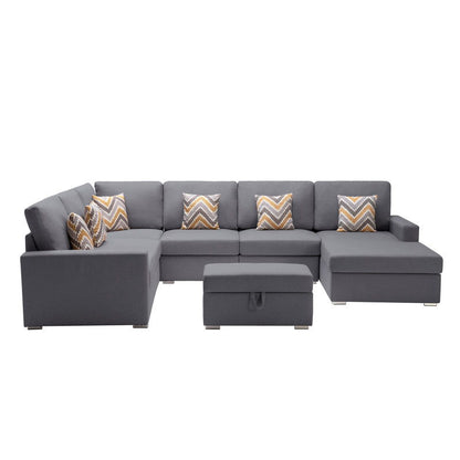 Nolan - 7 Piece Sectional Sofa With Pillows And Interchangeable Legs