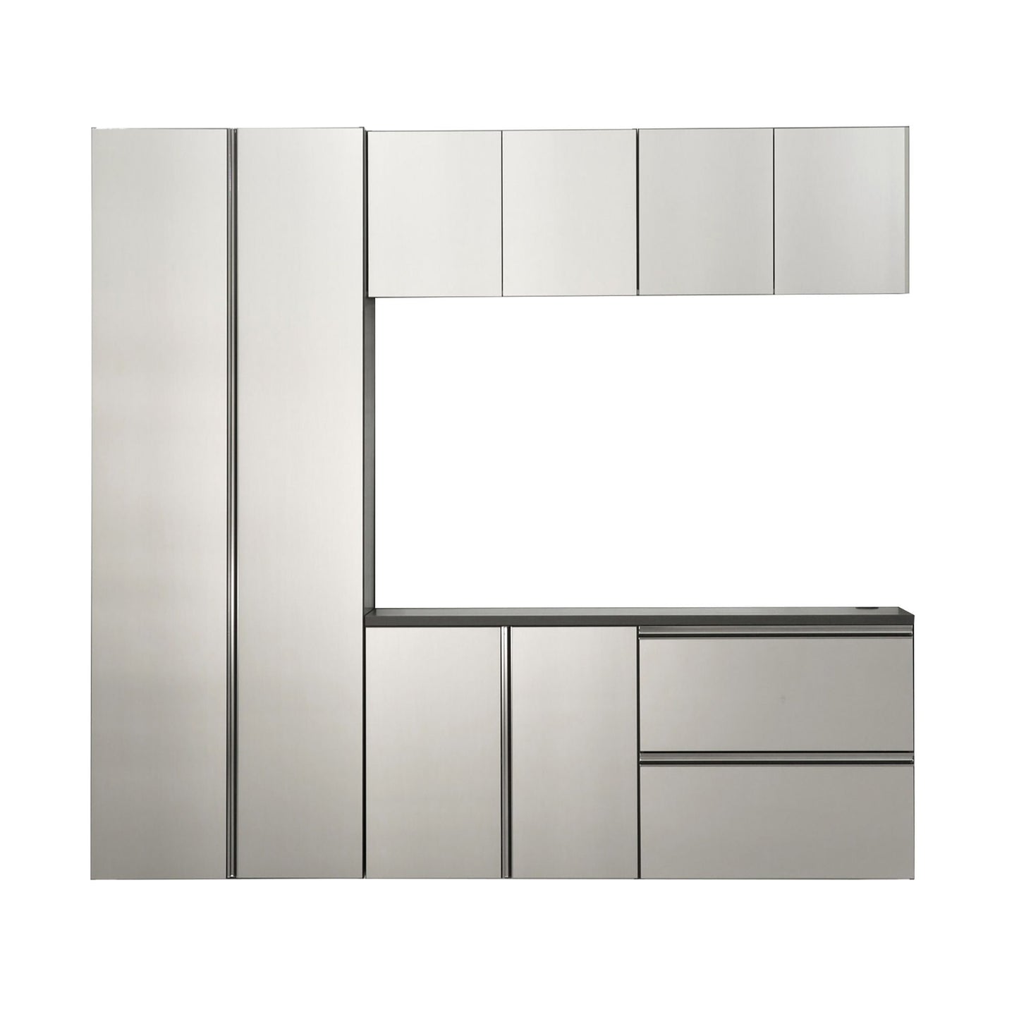 Nova - Series Garage Cabinet Set B With Soft Closing Mechanism And Water Resistant - Metallic Gray