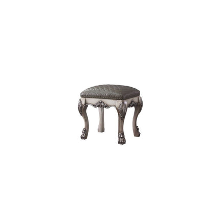 Dresden - Vanity Stool - Vintage Bone White & Synthetic Leather
