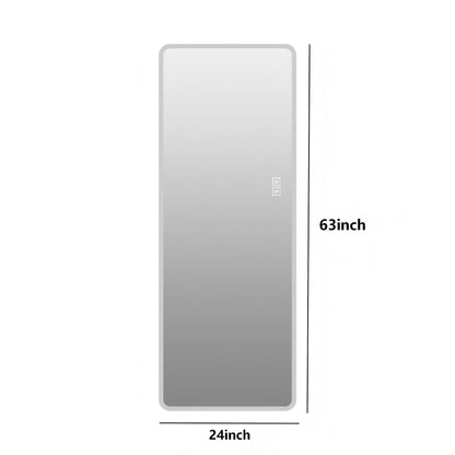 LED Full Length Mirror With Lights, Wall Mounted Full Body Mirror, Dimmable 3 Color Lighting, Anti Fog, Shatter Proof, Memory Function - Clear