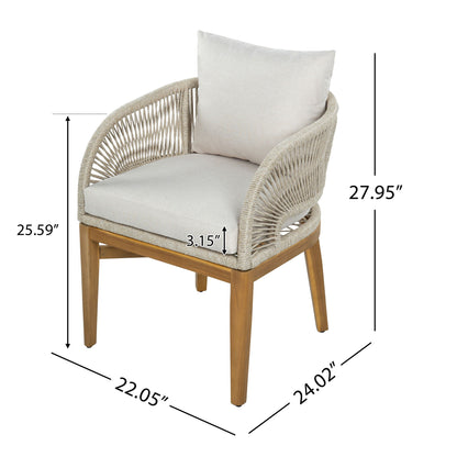 Outdoor Dining Chairs With Cushion (Set of 2)
