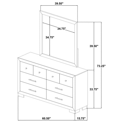 Merritt - 6 Drawer Dresser With Mirror - Light Oak