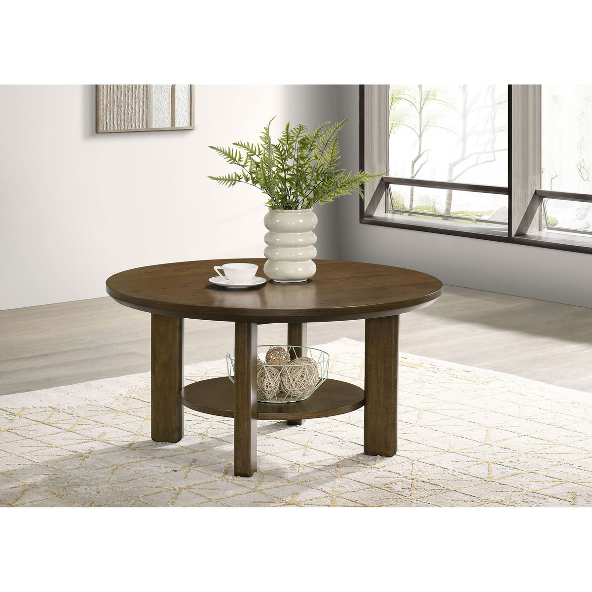 Crispin - Round Table With Lower Shelf