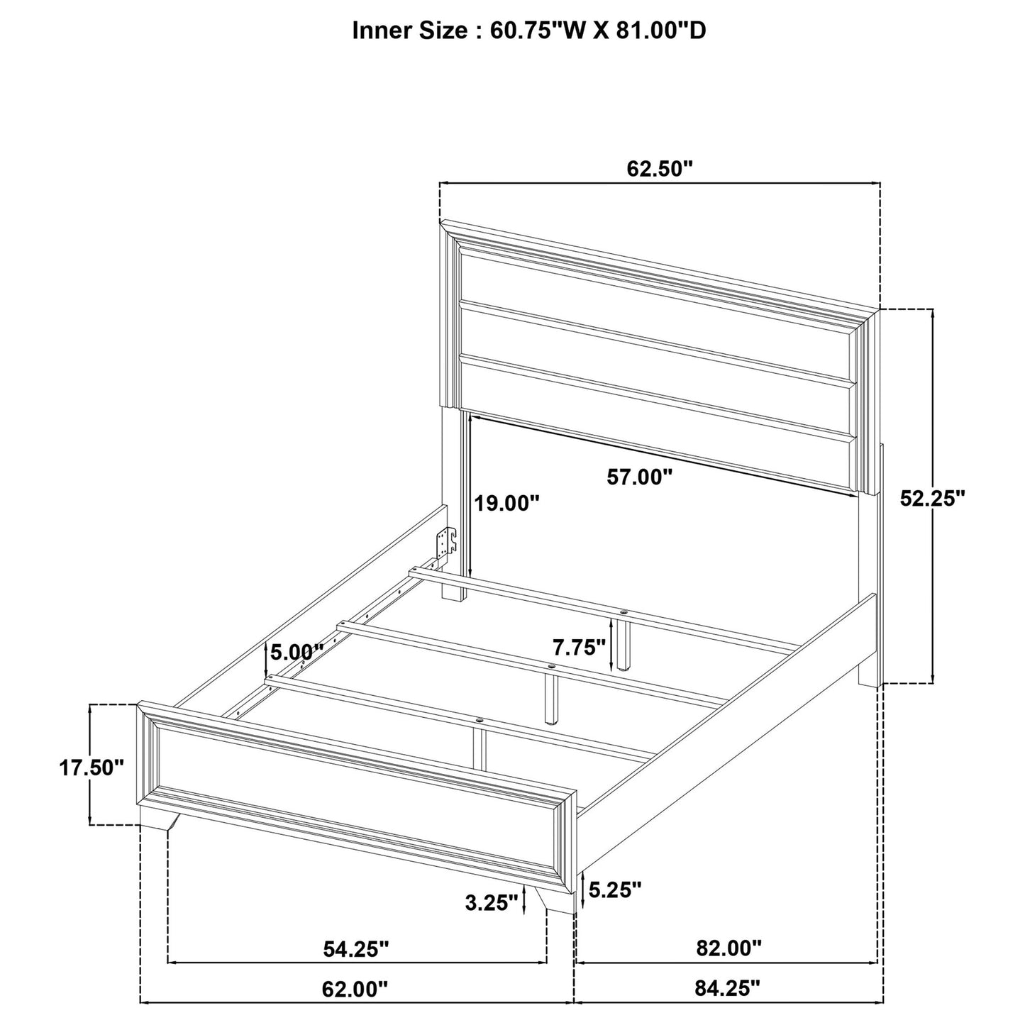 Funston - Queen Bed With Headboard - Brown Oak