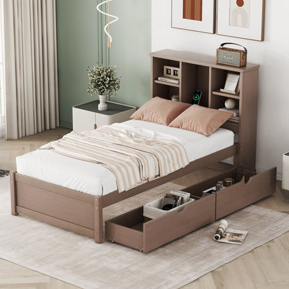 Bed Frame With Built In USB Port And 2 Drawers