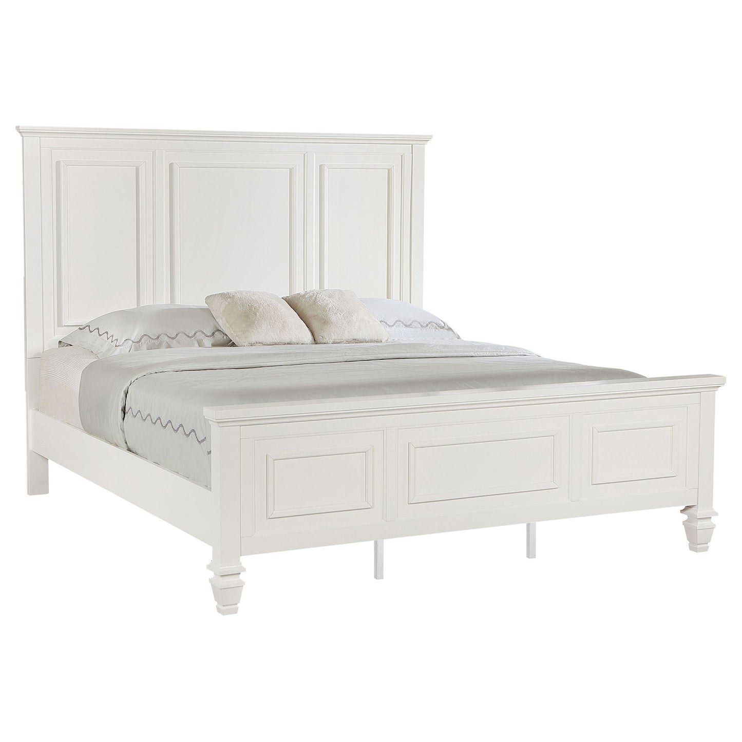 Chelema - Eastern King Panel Bed - Cream White