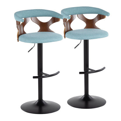 Gardenia - Contemporary Adjustable Barstool, Swivel With Rounded T Footrest (Set of 2)