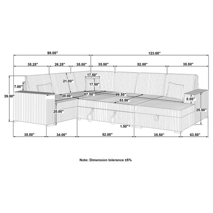 Thurston - Storage Sectional Sofa With Pop Up Bed