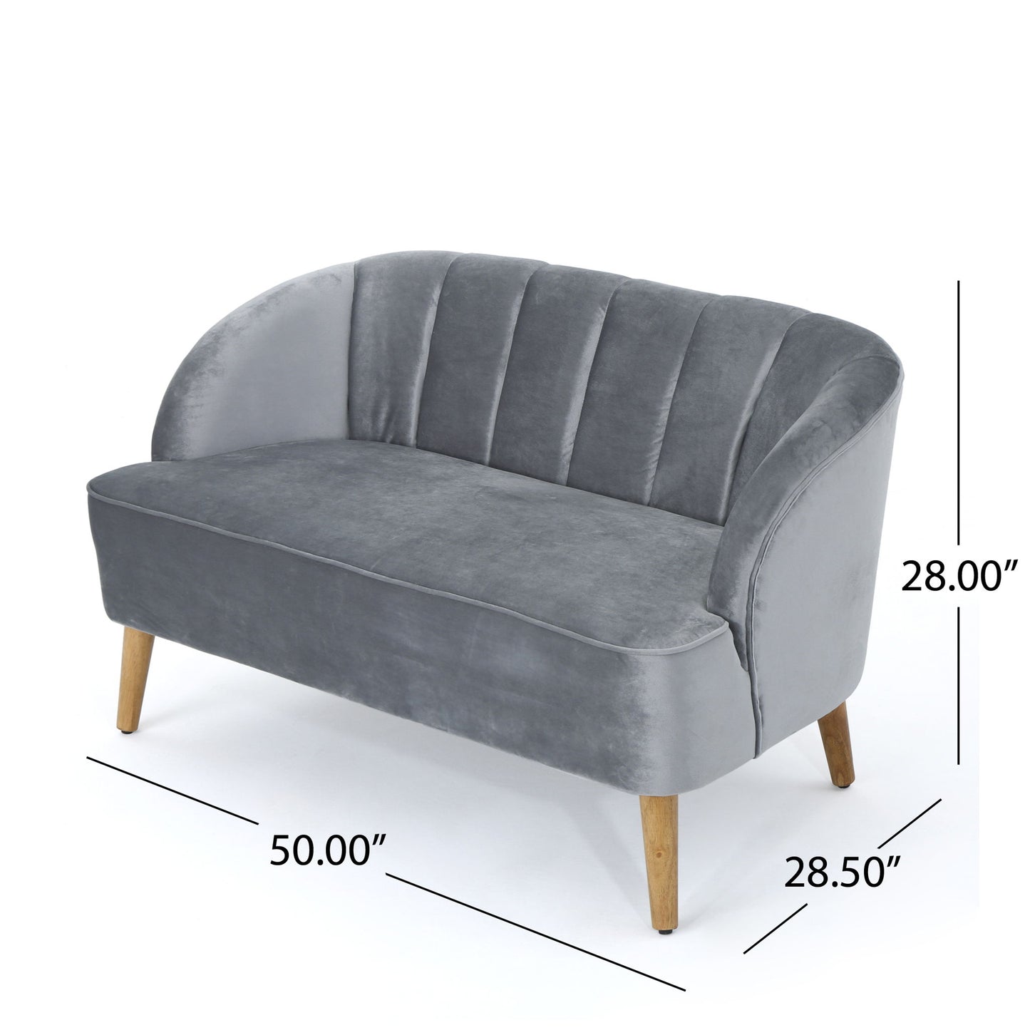 Modern Classic Shell Backed Loveseat
