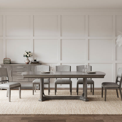 Arcus - Rectangular Dining Table With Butterfly Leaf - Charcoal Gray