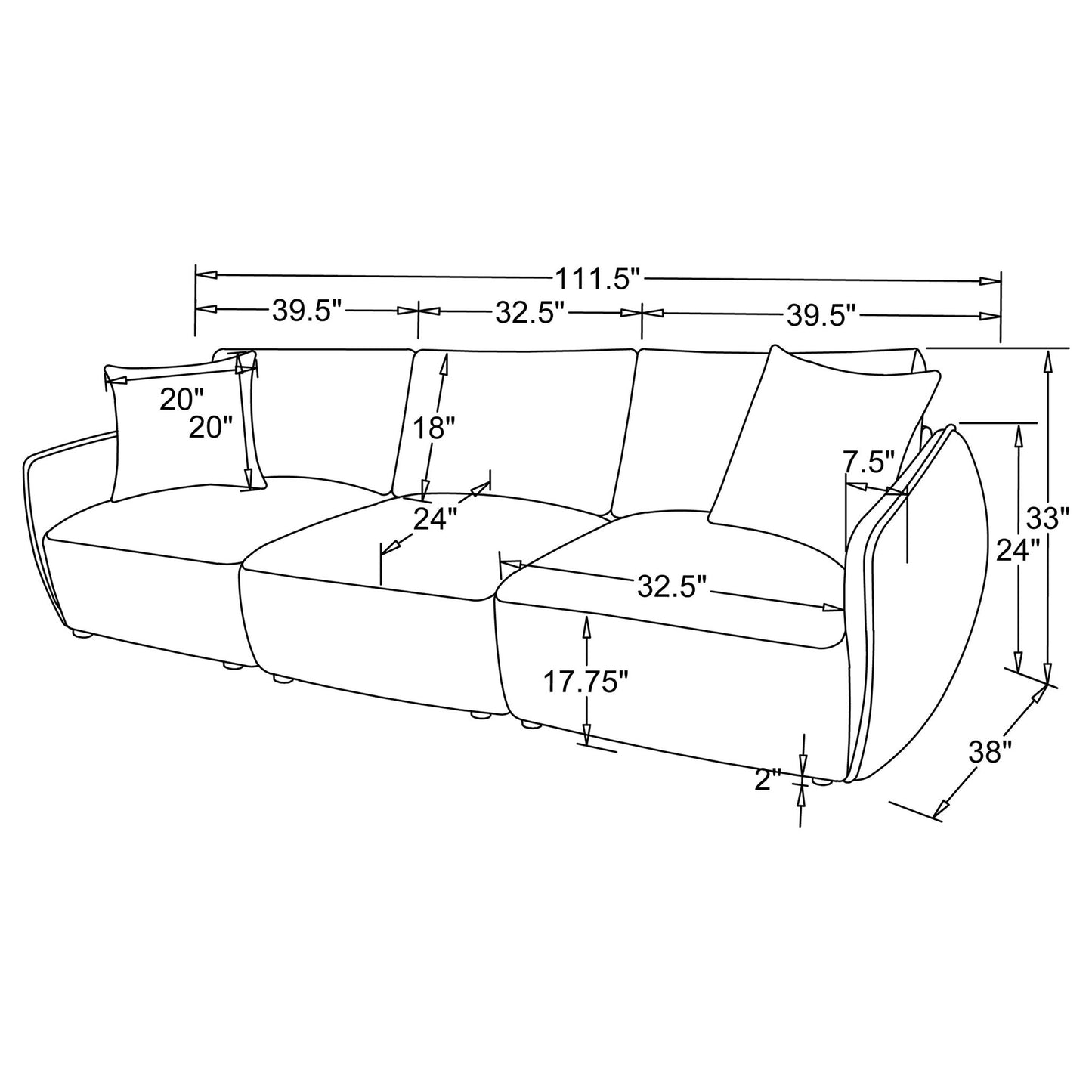 Logan - Modular Sofa With Slim Arms