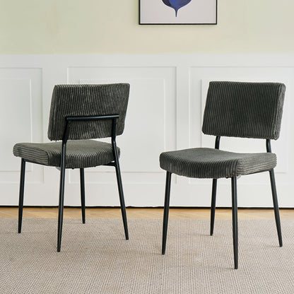 Modern Upholstered Dining Chair With Metal Legs