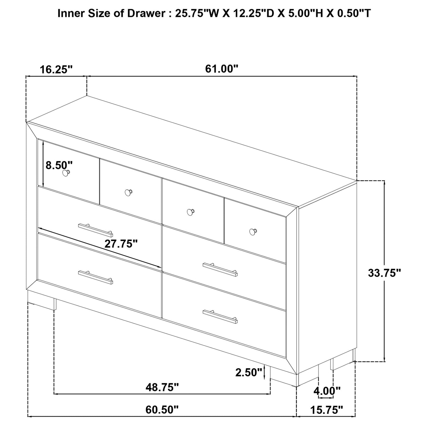 Merritt - 6 Drawer Dresser Cabinet - Light Oak