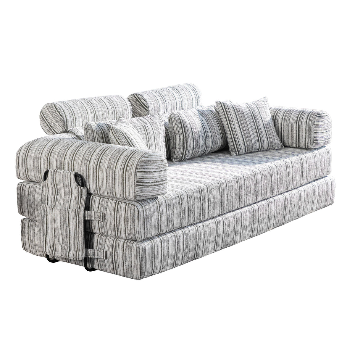 Convertible Sleeper Sofa Bed With High Density Compressed Sponge, Upholstered Couch For Living Room