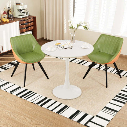 Round Dining Table Set With Tulip Design And 2 Chairs