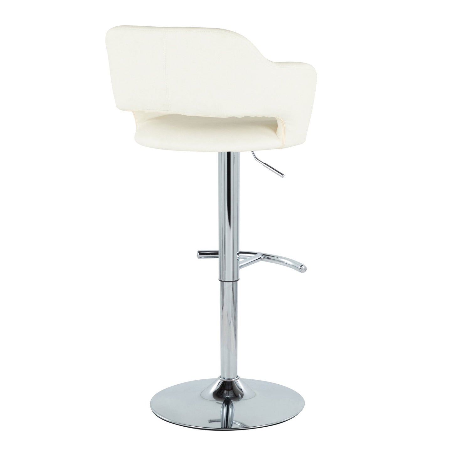 Margarite - Contemporary Ajustable Barstool With Swivel With Rounded T Footrest (Set of 2)