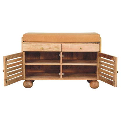 Shutter Shoe Rack With 2 Drawers - Beige