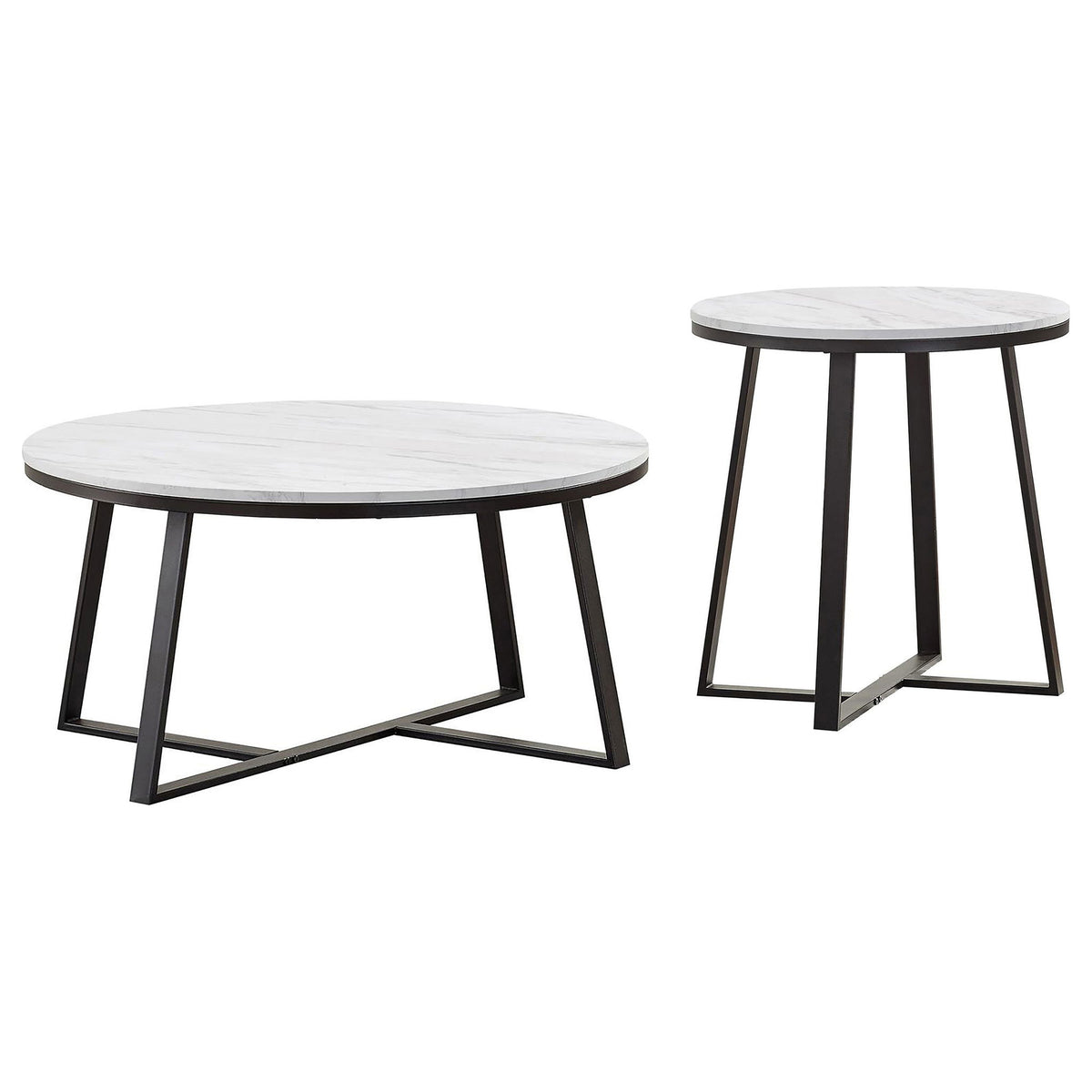 Melisa - 2 Piece Coffee And End Table Set - White Marble