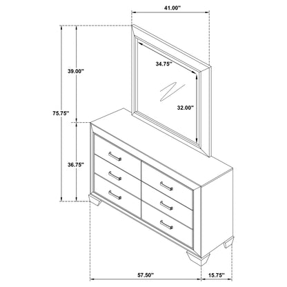 Holmgren - 6 Drawer Dresser With Mirror - Taupe