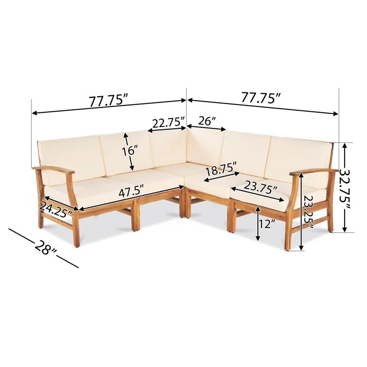 Perla - 5 Pieces Sofa Set