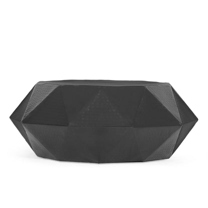 Modern Polygonal Coffee Table With Hammered Texture - Black
