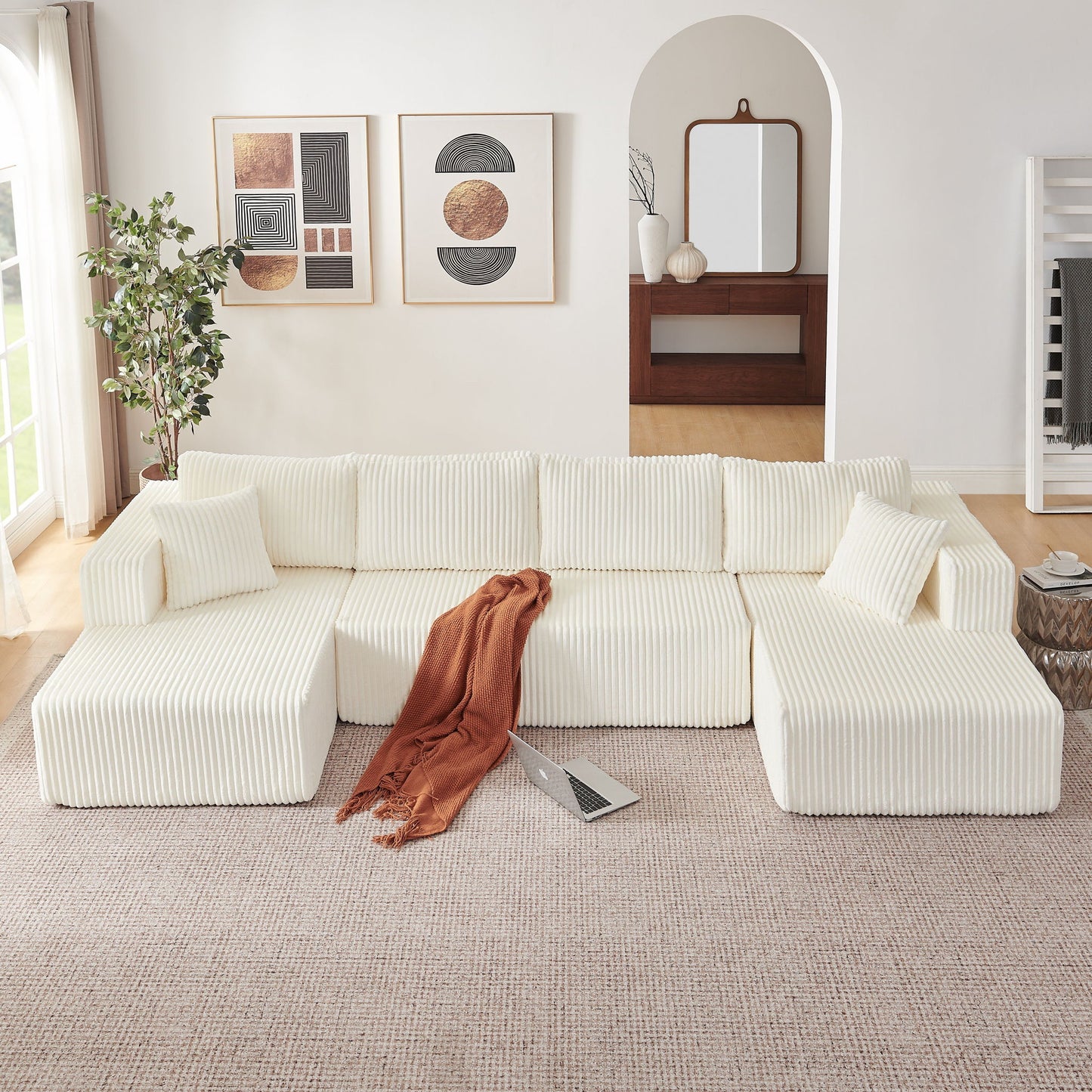 U - Shaped Modular Sectional Sofa For Living Room