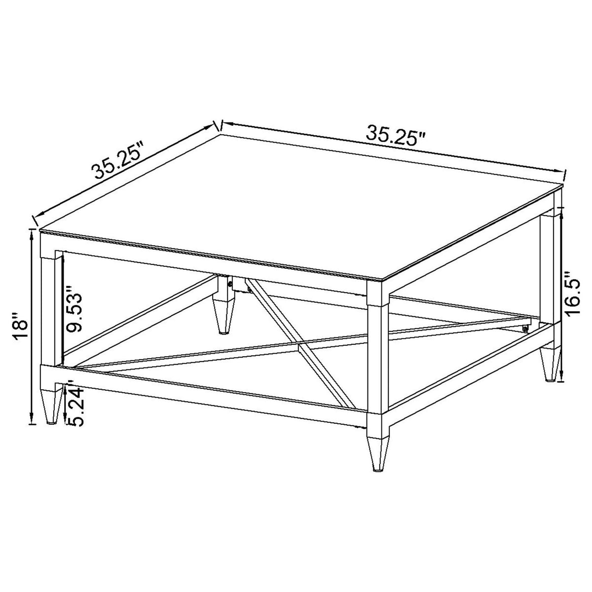 Wallingsford - 2 Piece Square Coffee And End Table Set - Chrome