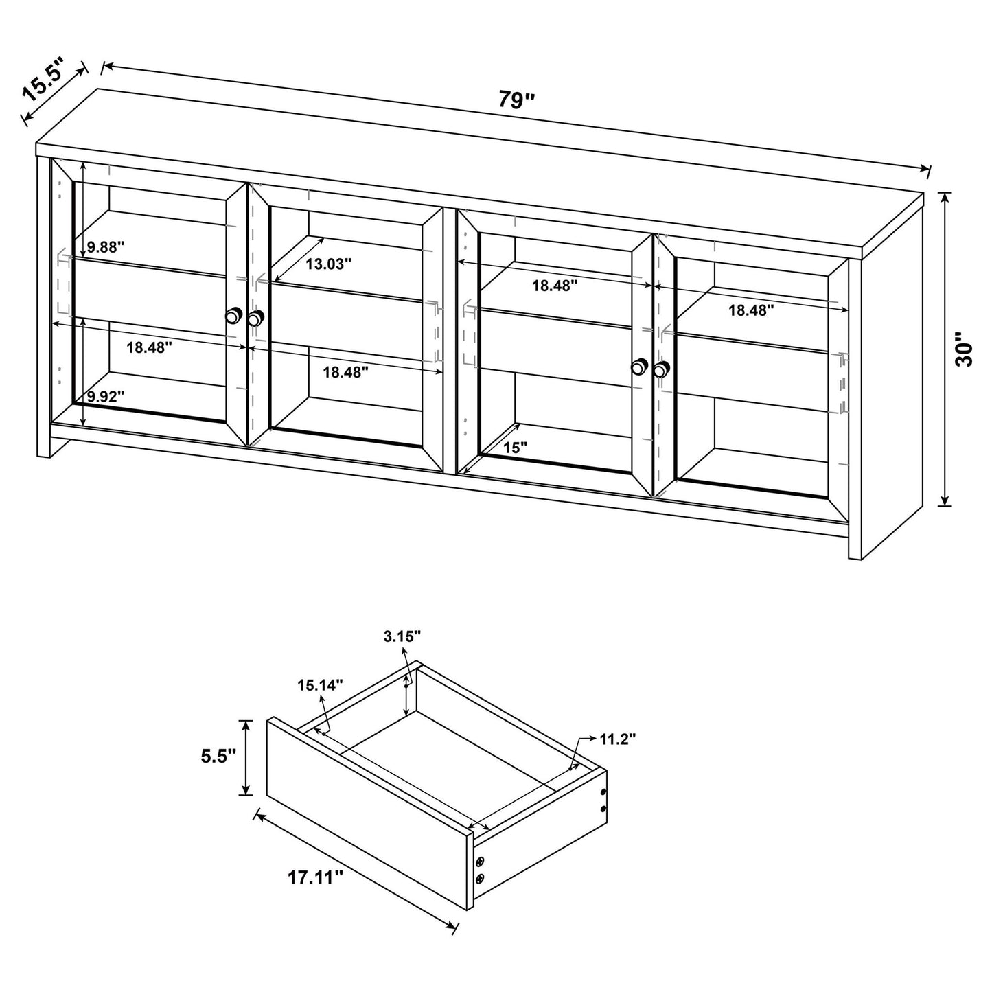 Kennison - TV Stand - Black