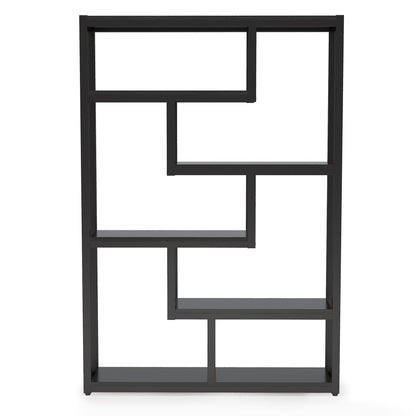 6 Tier Etagere Bookcase With Asymmetrical Shelves For Living Room